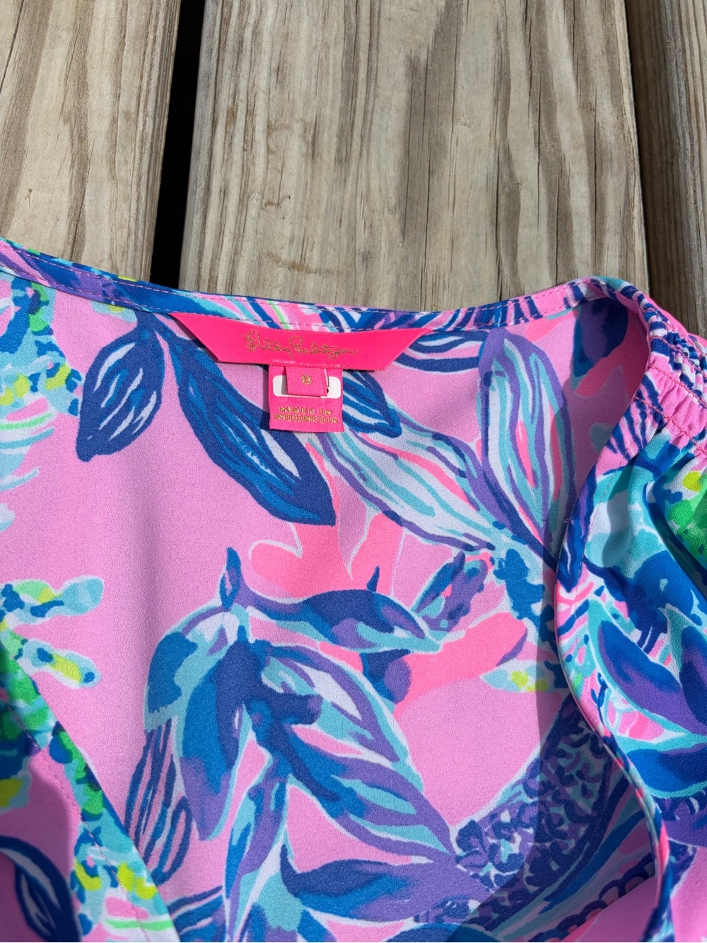 Lilly Pulitzer Cristiana long Sleeve Floral Ruffle Mini Dress Smocked Size 8 - Picture 3 of 11